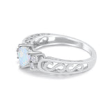 Filigree Heart Promise Wedding Ring 925 Sterling Silver Simulated Cubic Zirconia