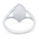 Solitaire Ring Marquise Shape Created Opal Split Shank 925 Sterling Silver (15mm)