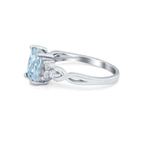 Emerald Cut Wedding Bridal Ring Simulated Cubic Zirconia 925 Sterling Silver