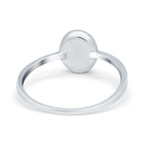 Solitaire Oval Thumb Ring Simulated Cubic Zirconia Stone 925 Sterling Silver