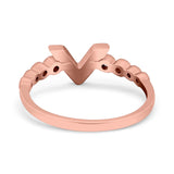 Fashion V Ring Simulated Cubic Zirconia 925 Sterling Silver Thumb Ring