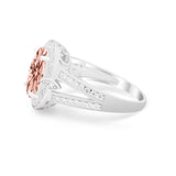 Art Deco Engagement Bridal Ring Simulated Cubic Zirconia 925 Sterling Silver