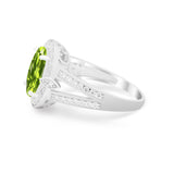 Art Deco Engagement Bridal Ring Simulated Cubic Zirconia 925 Sterling Silver