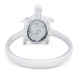 Turtle Ring Band Lab Created Opal 925 Sterling Silver (14mm)