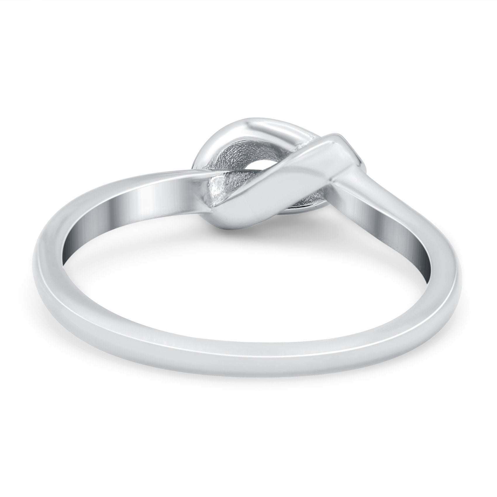 Knot Ring Band Lab Created Opal 925 Sterling Silver (7mm)
