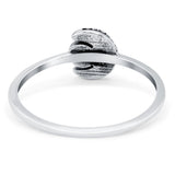 Crescent Moon Band Ring Round Lab Created Opal 925 Sterling Silver