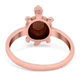 Turtle Ring Lab Created Opal 925 Sterling Silver (13mm)
