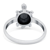 Turtle Ring Lab Created Opal 925 Sterling Silver (13mm)