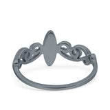 Filigree Thumb Ring Marquise Ring Band Lab Created Opal 925 Sterling Silver (9.5mm)