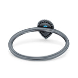 Thumb Ring Teardrop Pear Shape Ring Band Lab Created Opal 925 Sterling Silver (7mm)