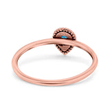 Thumb Ring Teardrop Pear Shape Ring Band Lab Created Opal 925 Sterling Silver (7mm)