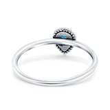 Thumb Ring Teardrop Pear Shape Ring Band Lab Created Opal 925 Sterling Silver (7mm)