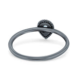 Thumb Ring Teardrop Pear Shape Ring Band Lab Created Opal 925 Sterling Silver (7mm)