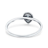 Thumb Ring Teardrop Pear Shape Ring Band Lab Created Opal 925 Sterling Silver (7mm)