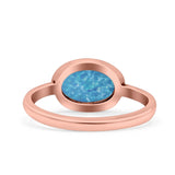 Petite Dainty Oval Promise Ring Band Rhodium Plated 925 Sterling Silver (8mm)