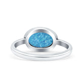 Petite Dainty Oval Promise Ring Band Rhodium Plated 925 Sterling Silver (8mm)