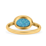 Petite Dainty Oval Promise Ring Band Rhodium Plated 925 Sterling Silver (8mm)