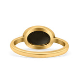 Petite Dainty Oval Promise Ring Band Rhodium Plated 925 Sterling Silver (8mm)