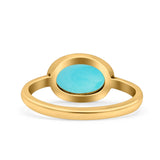 Petite Dainty Oval Promise Ring Band Rhodium Plated 925 Sterling Silver (8mm)