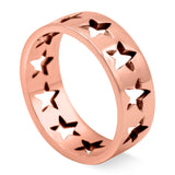 Star Oxidized Band Solid 925 Sterling Silver (6mm)