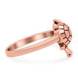 Turtle Oxidized Band Solid 925 Sterling Silver (14mm)
