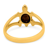 Turtle Oxidized Band Solid 925 Sterling Silver (12mm)