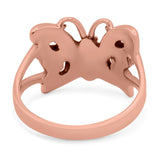 Butterfly Oxidized Band Solid 925 Sterling Silver (13mm)