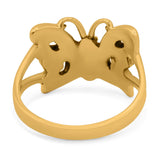 Butterfly Oxidized Band Solid 925 Sterling Silver (13mm)