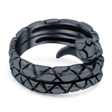 Snake Oxidized Band Solid 925 Sterling Silver (19mm)