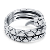 Snake Oxidized Band Solid 925 Sterling Silver (19mm)