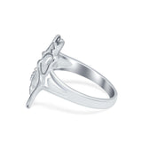 Polished Split Shank Band Butterfly Ring 925 Sterling Silver