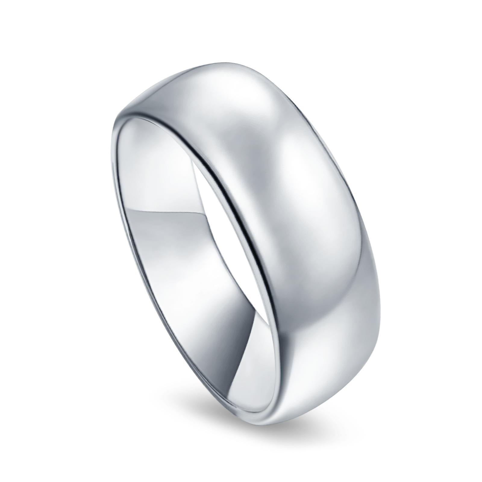 Sterling Silver Wedding Band Ring Round 925 Sterling Silver (9MM)