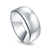 Sterling Silver Wedding Band Ring Round 925 Sterling Silver (10MM)