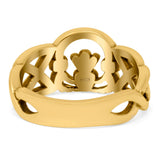 Celtic Claddagh Band Oxidized Ring Solid 925 Sterling Silver Thumb Ring (10mm)