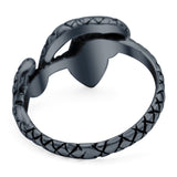 Snake Ring Oxidized Band Solid 925 Sterling Silver Thumb Ring (9mm)