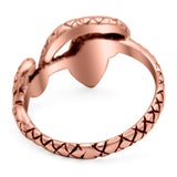 Snake Ring Oxidized Band Solid 925 Sterling Silver Thumb Ring (9mm)