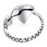 Snake Ring Oxidized Band Solid 925 Sterling Silver Thumb Ring (9mm)