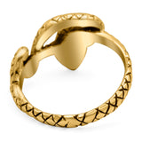 Snake Ring Oxidized Band Solid 925 Sterling Silver Thumb Ring (9mm)