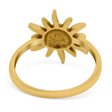 Smiling Sun Ring Oxidized Band Solid 925 Sterling Silver Thumb Ring (13mm)