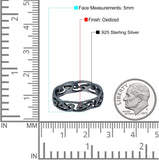 Celtic Ring Oxidized Band Solid 925 Sterling Silver Thumb Ring (5mm)