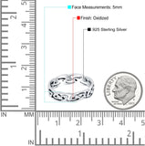 Celtic Ring Oxidized Band Solid 925 Sterling Silver Thumb Ring (5mm)