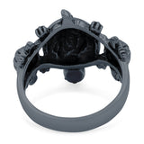 Turtles Oxidized Band Solid 925 Sterling Silver (19mm)