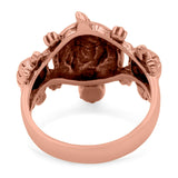 Turtles Oxidized Band Solid 925 Sterling Silver (19mm)