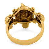 Turtles Oxidized Band Solid 925 Sterling Silver (19mm)