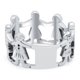 Children Oxidized Band Solid 925 Sterling Silver (11mm)