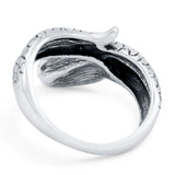 Snake Ring Oxidized Band Solid 925 Sterling Silver Thumb Ring (21mm)