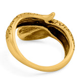 Snake Ring Oxidized Band Solid 925 Sterling Silver Thumb Ring (21mm)