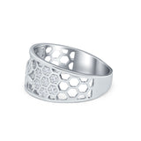 Butterfly Ring Eternity Round Simulated Cubic Zirconia 925 Sterling Silver
