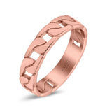 Chain Links Band Rhodium Plated Ring Solid 925 Sterling Silver (5mm)