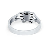 Sterling Silver Small Dainty Petite Butterfly Band Ring Round 925 Sterling Silver